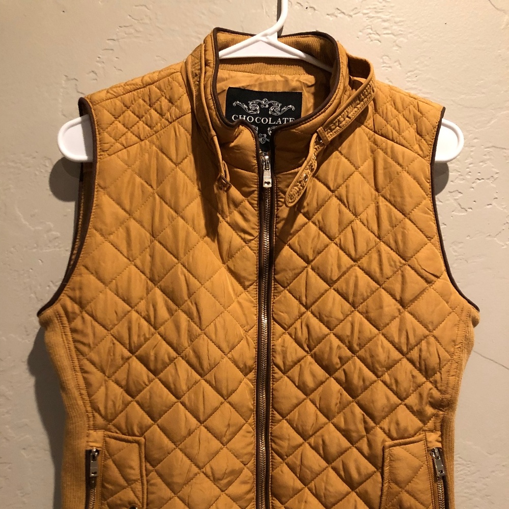 Golden  quilted puffer vest - Chocolate size L